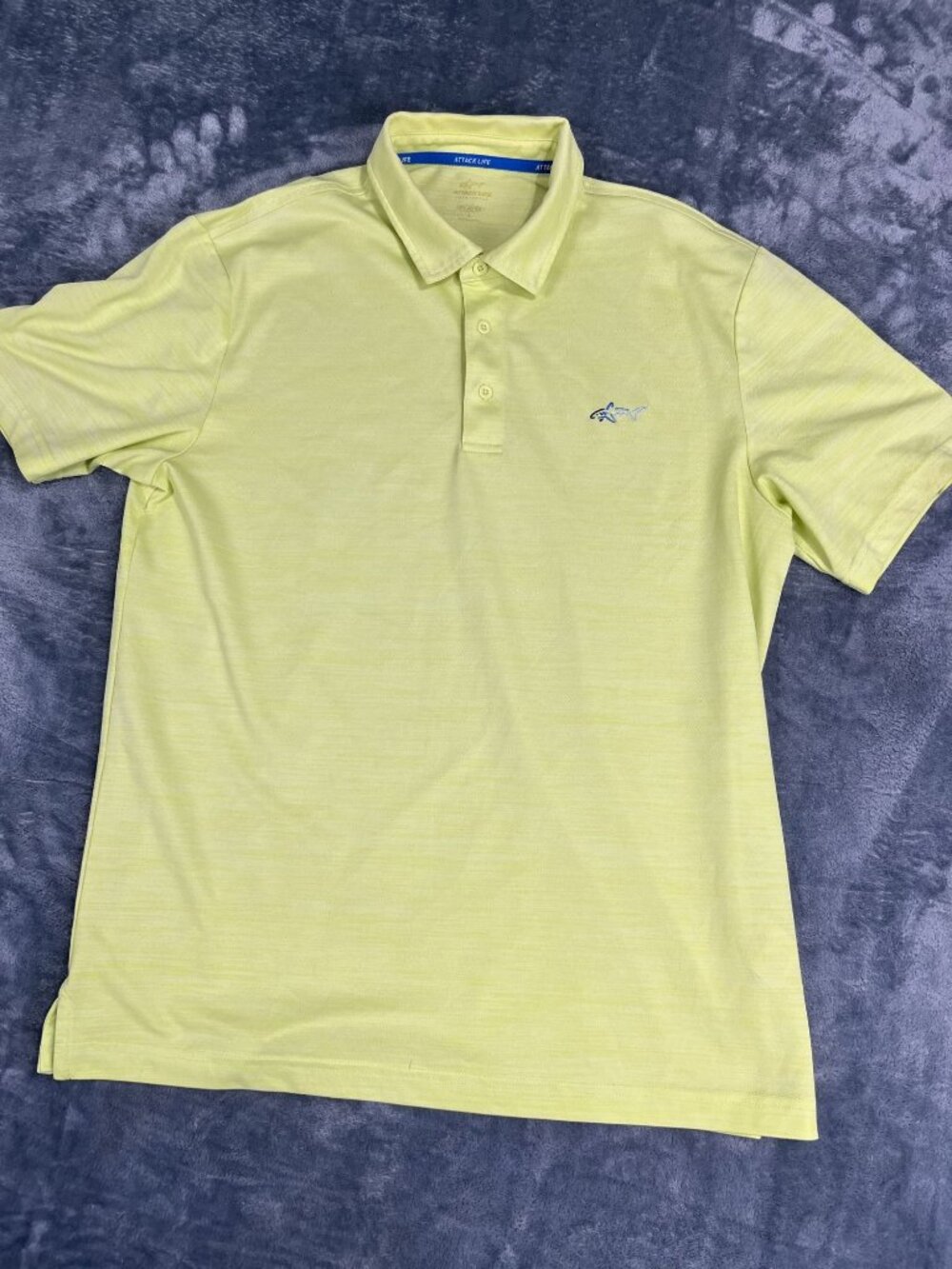 Attack Life By Greg Norman Mens Yellow Polo Shirt L